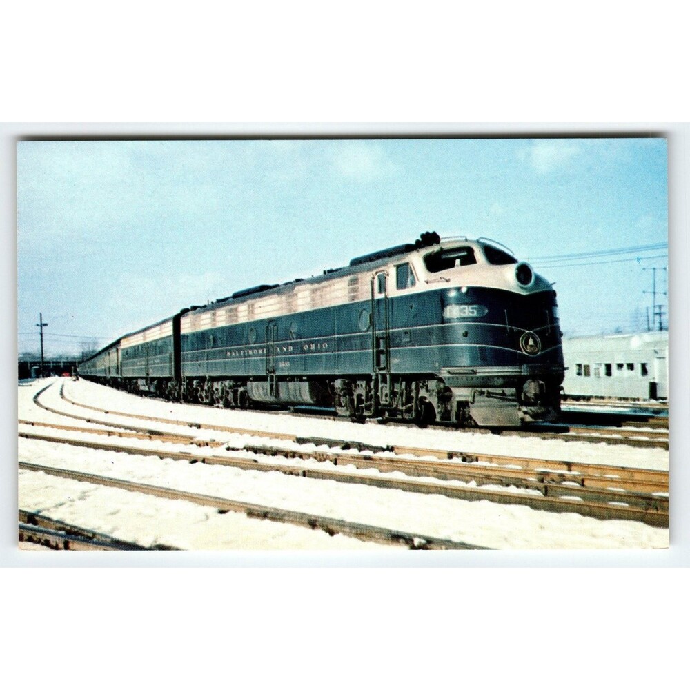 Baltimore & Ohio 1435 EMD Diesel Train Photochrome Postcard 1961